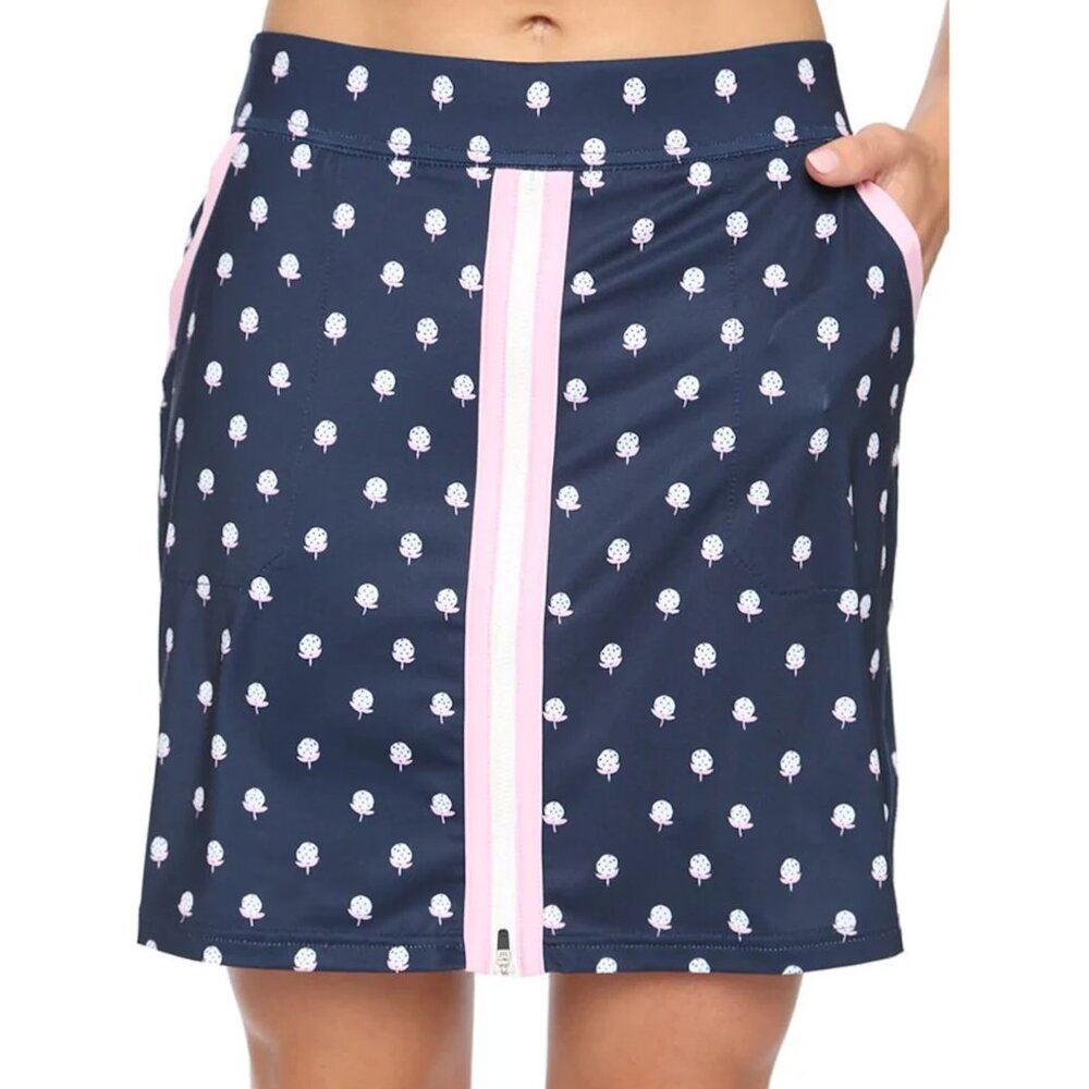 Belyn Key Women's Skirt Small Front Zip Golf Skort Navy & Pink | Color: Blue | S